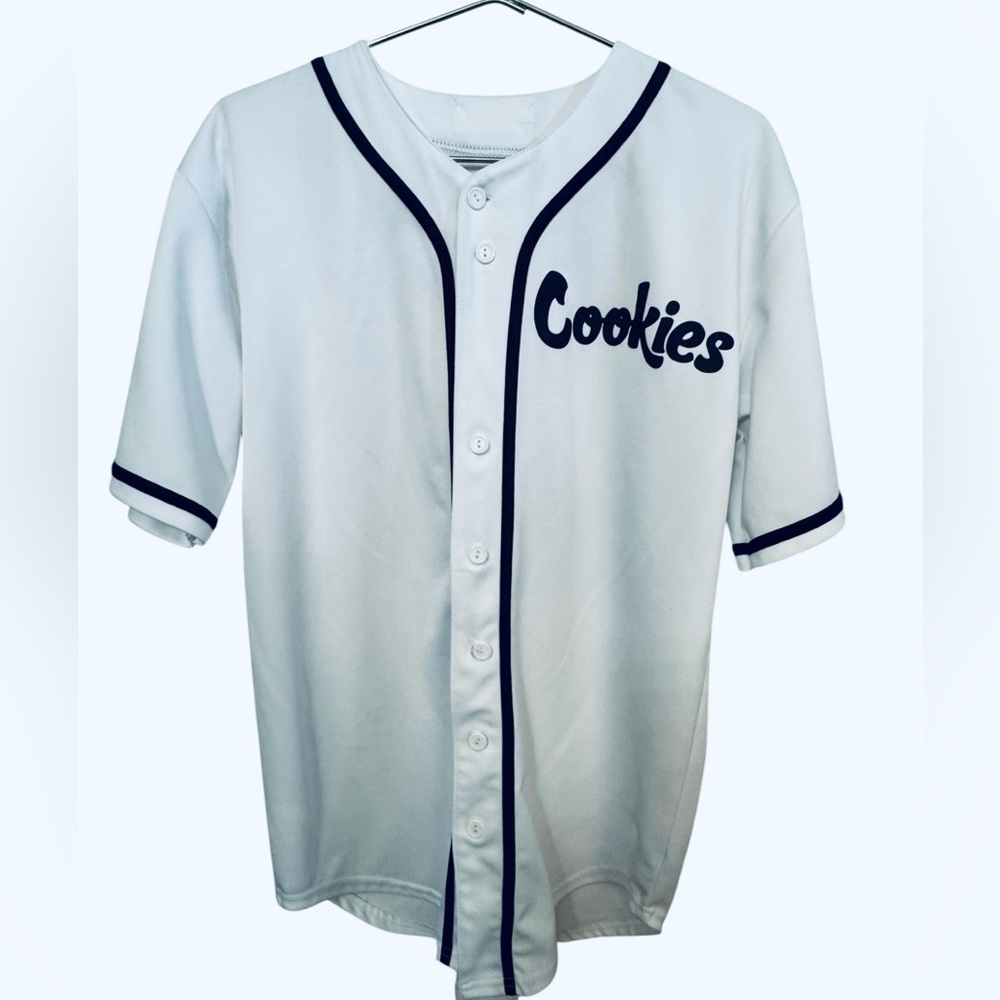 Retro Streetwear Cookies Men’s L White Baseball Jersey NICE